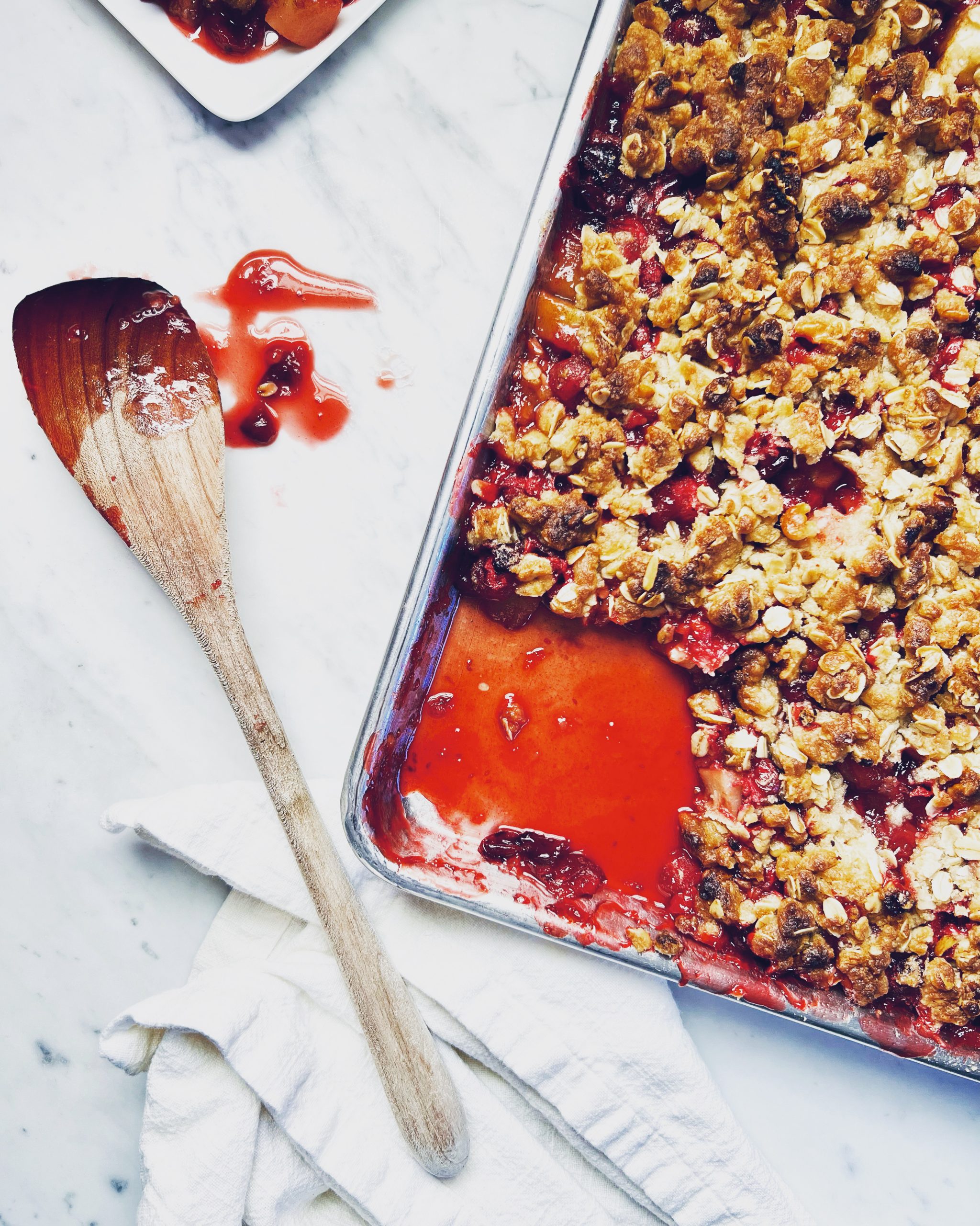 Sheet Pan Cranberry Pear Crisp