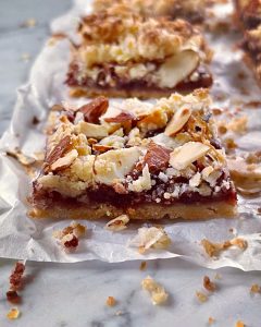 Cherry Almond Coconut Crumble Bars